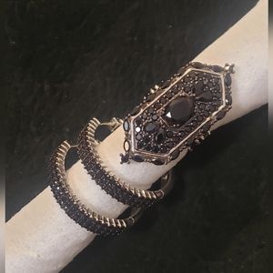 Black Spinel, Rhodium over Sterling Silver Ring 5.96ctw